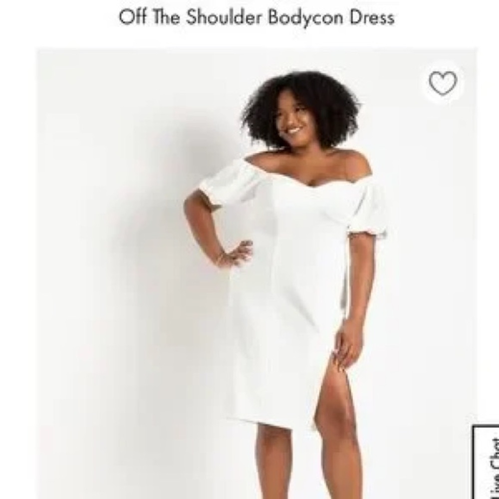 Eloquii Off-the-Shoulder White Bodycon Dress